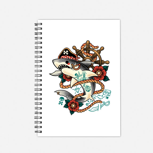 Pirate Shark Tattoo-None-Dot Grid-Notebook-NemiMakeit