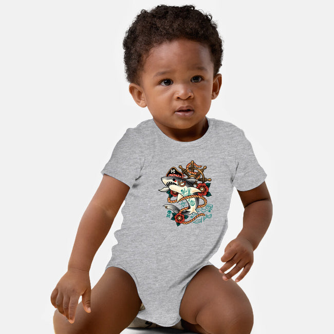 Pirate Shark Tattoo-Baby-Basic-Onesie-NemiMakeit