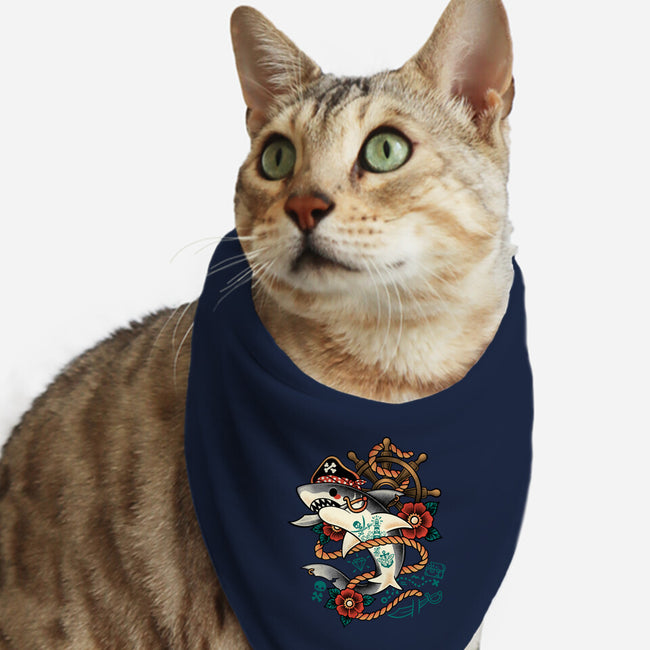 Pirate Shark Tattoo-Cat-Bandana-Pet Collar-NemiMakeit