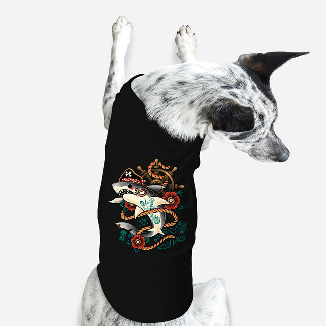 Pirate Shark Tattoo-Dog-Basic-Pet Tank-NemiMakeit
