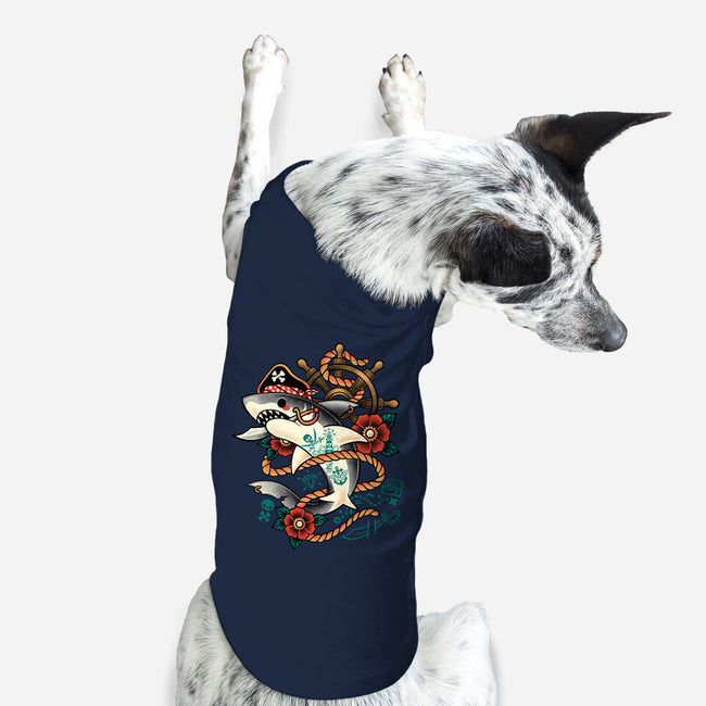 Pirate Shark Tattoo-Dog-Basic-Pet Tank-NemiMakeit
