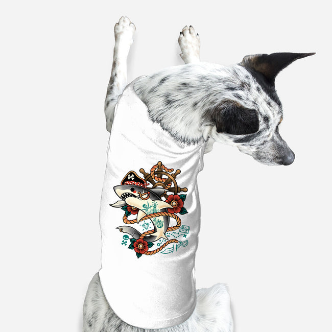 Pirate Shark Tattoo-Dog-Basic-Pet Tank-NemiMakeit