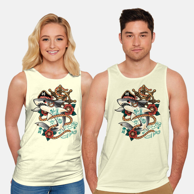 Pirate Shark Tattoo-Unisex-Basic-Tank-NemiMakeit