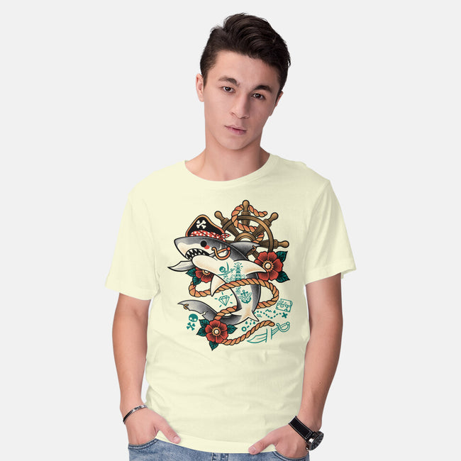 Pirate Shark Tattoo-Mens-Basic-Tee-NemiMakeit