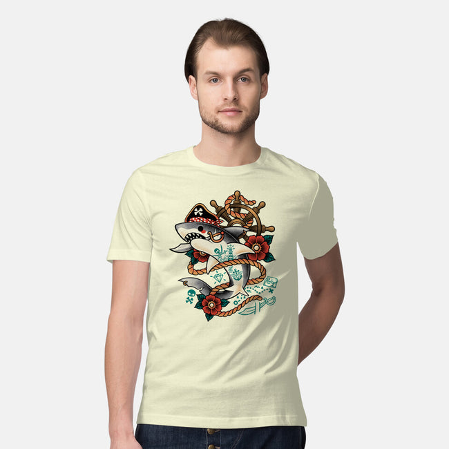 Pirate Shark Tattoo-Mens-Premium-Tee-NemiMakeit