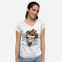 Pirate Shark Tattoo-Womens-V-Neck-Tee-NemiMakeit
