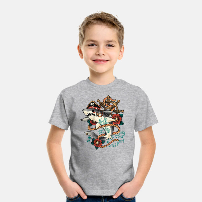 Pirate Shark Tattoo-Youth-Basic-Tee-NemiMakeit