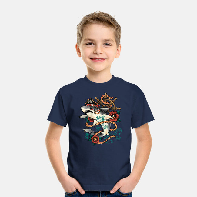 Pirate Shark Tattoo-Youth-Basic-Tee-NemiMakeit