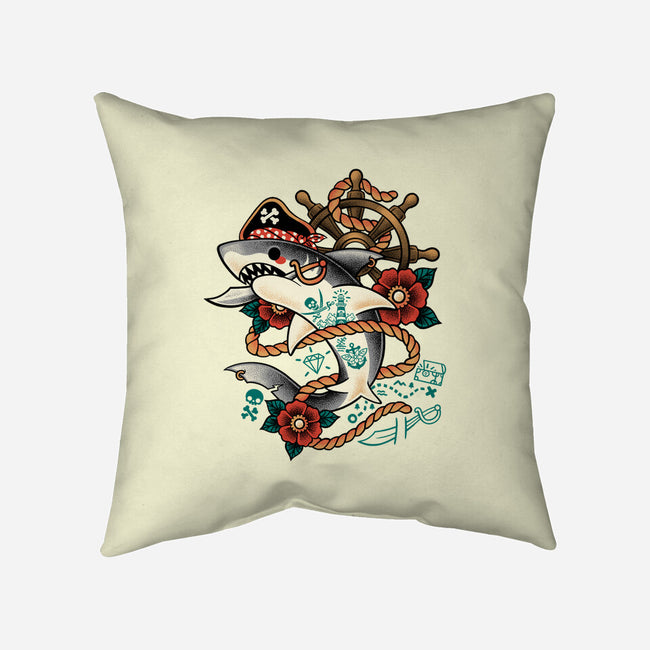 Pirate Shark Tattoo-None-Removable Cover-Throw Pillow-NemiMakeit