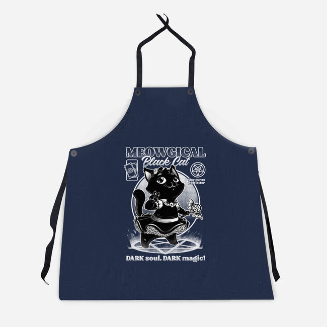 Magical Black Cat Girl-Unisex-Kitchen-Apron-Studio Mootant