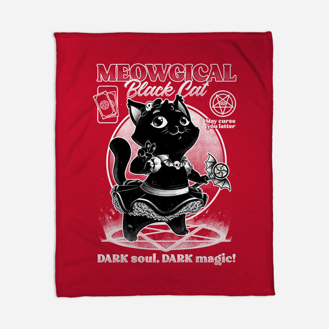 Magical Black Cat Girl-None-Fleece-Blanket-Studio Mootant