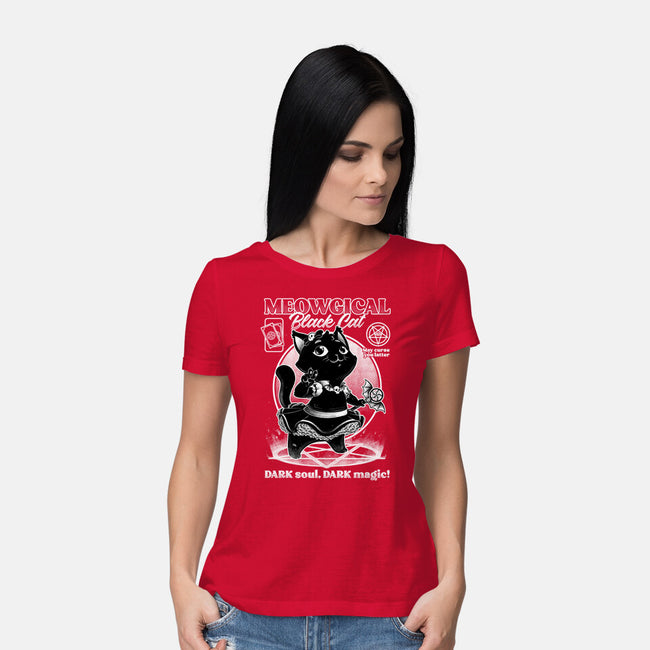 Magical Black Cat Girl-Womens-Basic-Tee-Studio Mootant