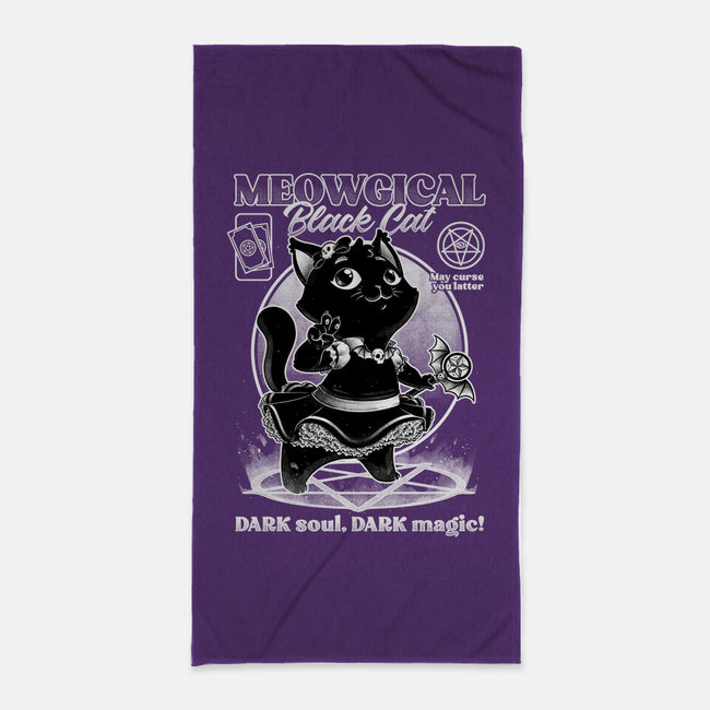 Magical Black Cat Girl-None-Beach-Towel-Studio Mootant