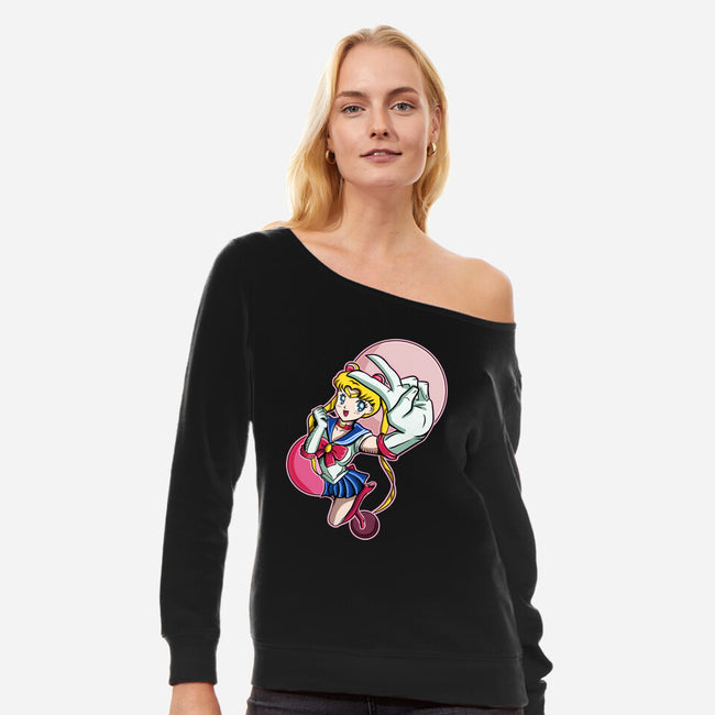 Heroine Moon-Womens-Off Shoulder-Sweatshirt-nickzzarto