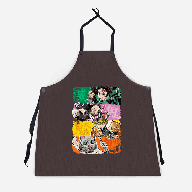 Demon Brushstrokes-Unisex-Kitchen-Apron-DrMonekers