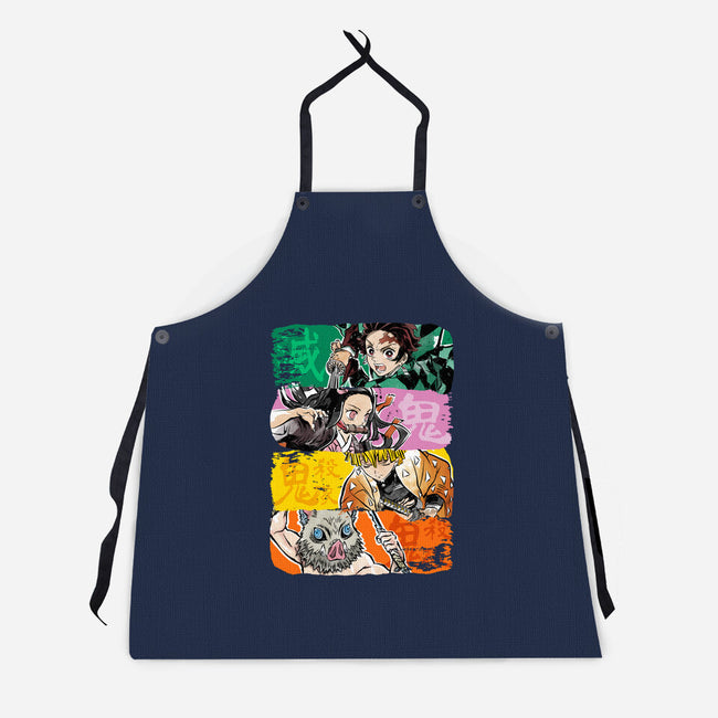 Demon Brushstrokes-Unisex-Kitchen-Apron-DrMonekers