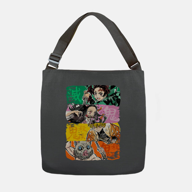 Demon Brushstrokes-None-Adjustable Tote-Bag-DrMonekers