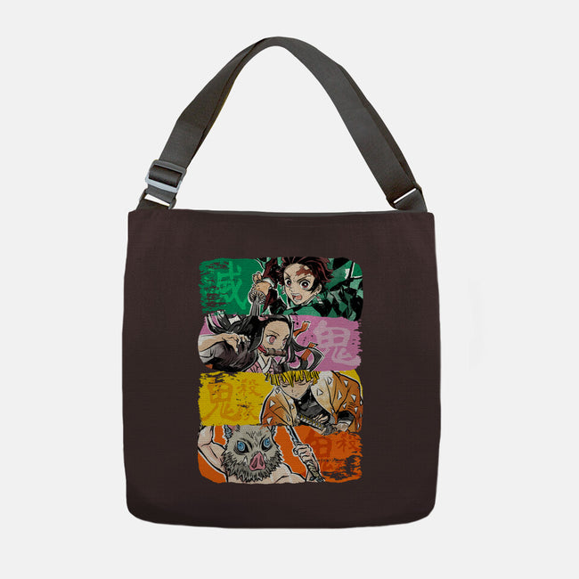 Demon Brushstrokes-None-Adjustable Tote-Bag-DrMonekers