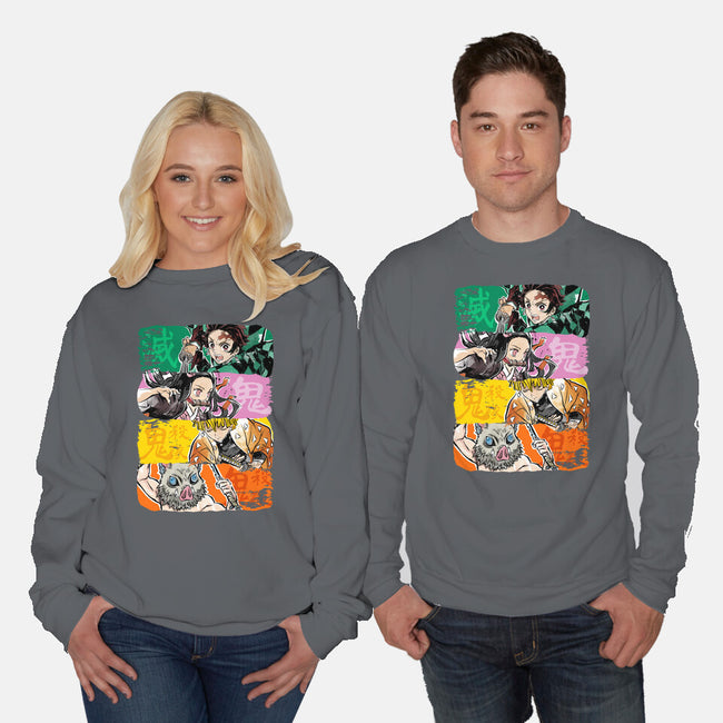Demon Brushstrokes-Unisex-Crew Neck-Sweatshirt-DrMonekers