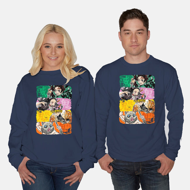 Demon Brushstrokes-Unisex-Crew Neck-Sweatshirt-DrMonekers