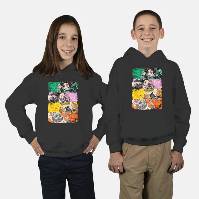 Demon Brushstrokes-Youth-Pullover-Sweatshirt-DrMonekers