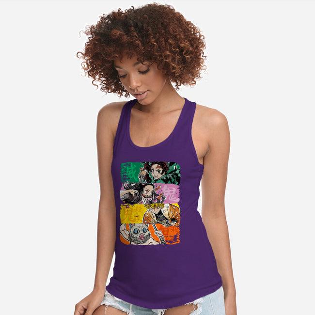 Demon Brushstrokes-Womens-Racerback-Tank-DrMonekers