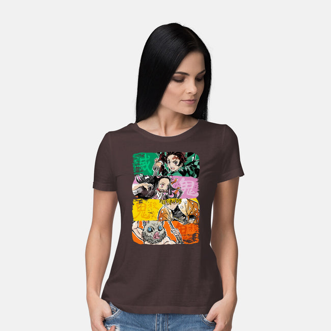 Demon Brushstrokes-Womens-Basic-Tee-DrMonekers