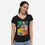 Demon Brushstrokes-Womens-V-Neck-Tee-DrMonekers