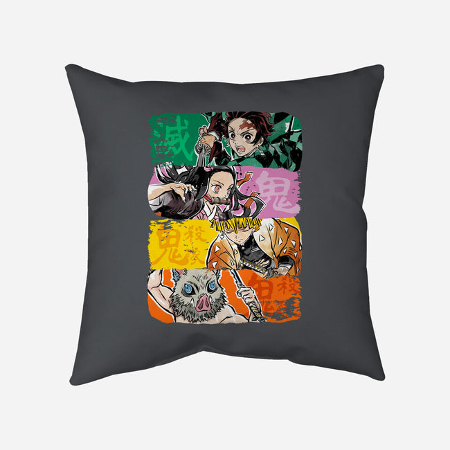 Demon Brushstrokes-None-Removable Cover-Throw Pillow-DrMonekers