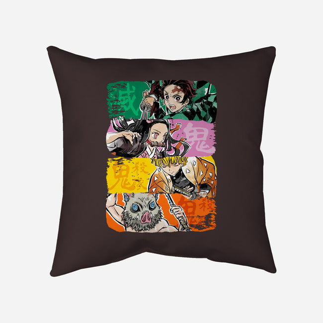 Demon Brushstrokes-None-Removable Cover-Throw Pillow-DrMonekers