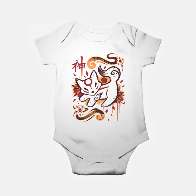 Floral Wolf Spirit-Baby-Basic-Onesie-Snouleaf