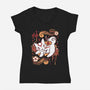 Floral Wolf Spirit-Womens-V-Neck-Tee-Snouleaf