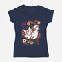 Floral Wolf Spirit-Womens-V-Neck-Tee-Snouleaf