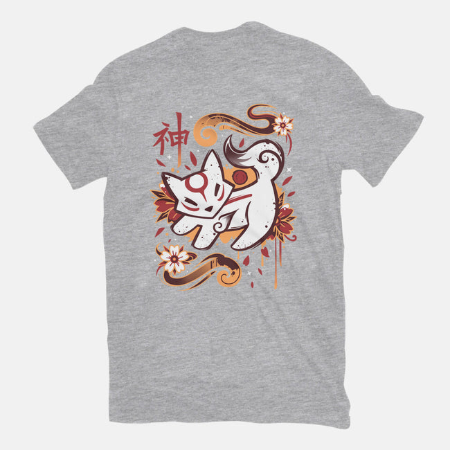 Floral Wolf Spirit-Womens-Fitted-Tee-Snouleaf