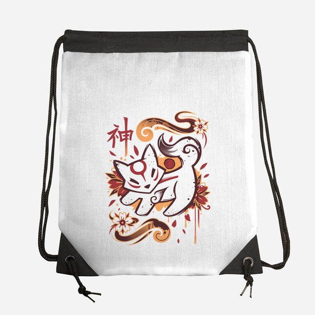 Floral Wolf Spirit-None-Drawstring-Bag-Snouleaf