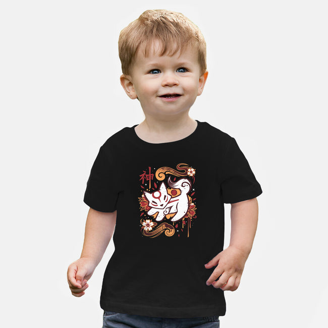 Floral Wolf Spirit-Baby-Basic-Tee-Snouleaf