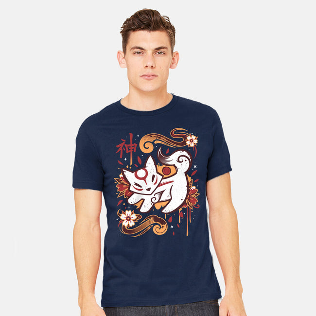 Floral Wolf Spirit-Mens-Heavyweight-Tee-Snouleaf