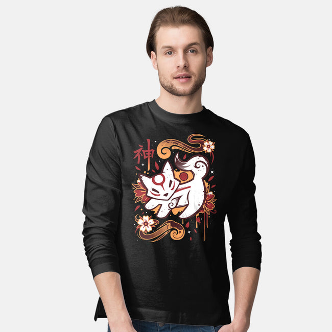 Floral Wolf Spirit-Mens-Long Sleeved-Tee-Snouleaf