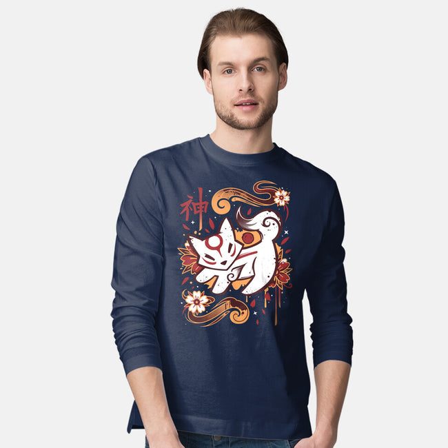 Floral Wolf Spirit-Mens-Long Sleeved-Tee-Snouleaf