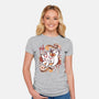 Floral Wolf Spirit-Womens-Fitted-Tee-Snouleaf
