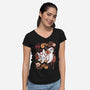 Floral Wolf Spirit-Womens-V-Neck-Tee-Snouleaf