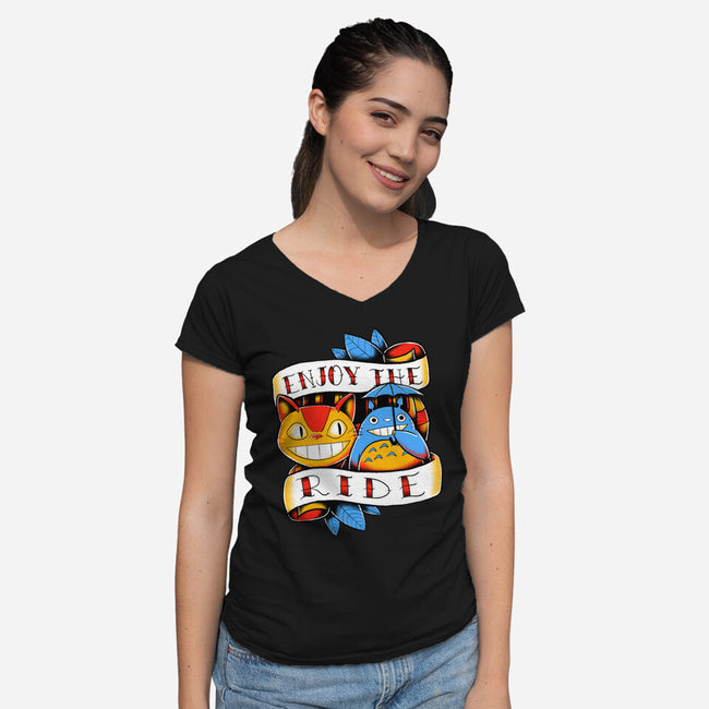 Enjoy The Ride-Womens-V-Neck-Tee-estudiofitas