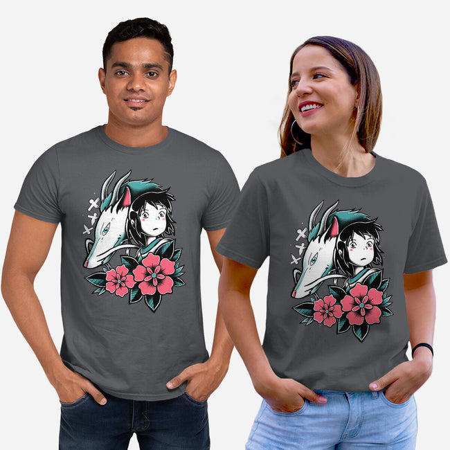 The Girl And The Dragon-Unisex-Basic-Tee-estudiofitas