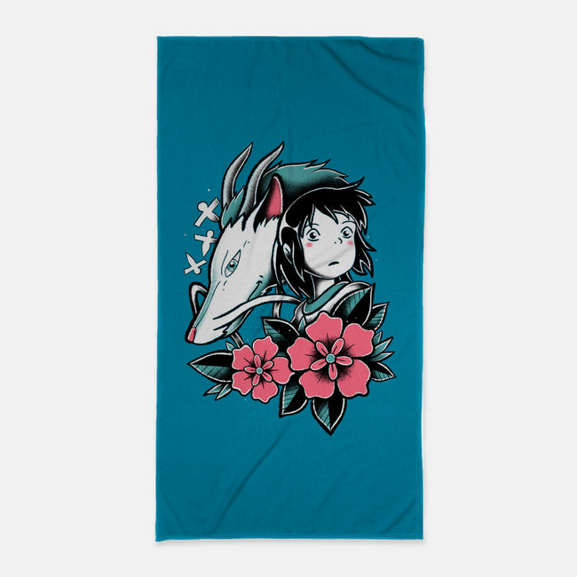 The Girl And The Dragon-None-Beach-Towel-estudiofitas