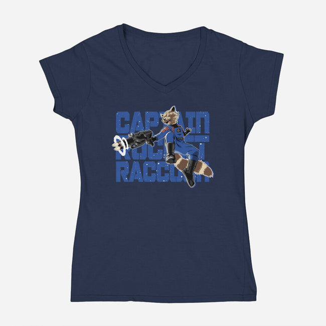 Captain Rocket-Womens-V-Neck-Tee-naomori