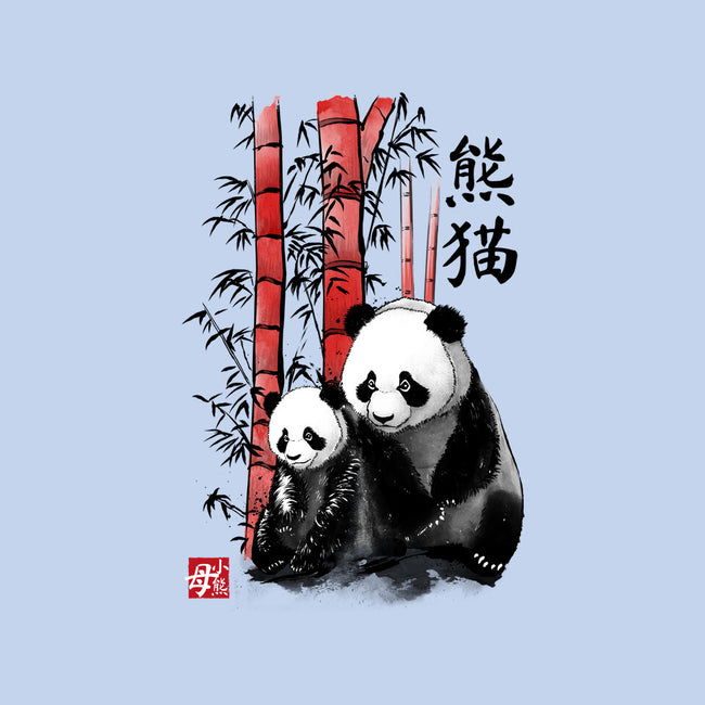 Panda And Cub Sumi-e-None-Zippered-Laptop Sleeve-DrMonekers