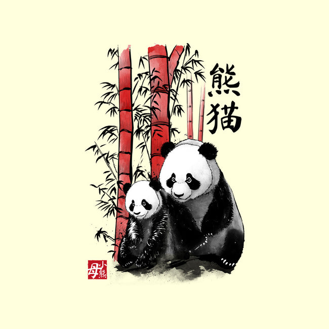 Panda And Cub Sumi-e-Mens-Basic-Tee-DrMonekers