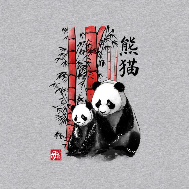 Panda And Cub Sumi-e-Mens-Basic-Tee-DrMonekers