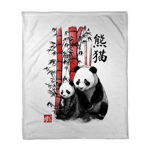 Panda And Cub Sumi-e