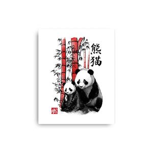 Panda And Cub Sumi-e